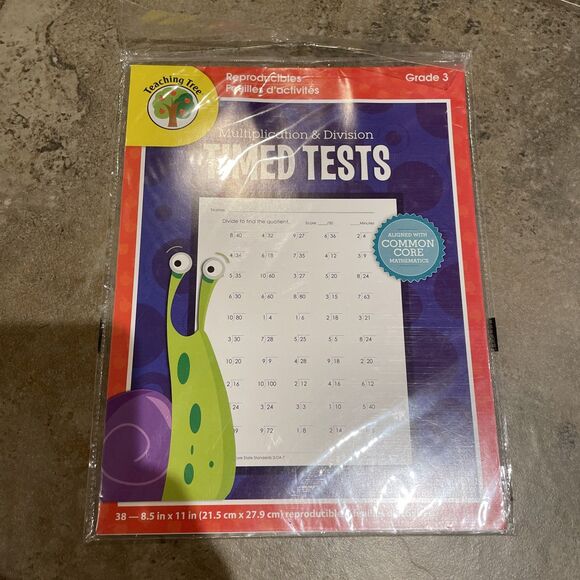 Math Multiplication Division Practice Workbook Worksheet Lot Grades 3-5 School - Picture 11 of 12